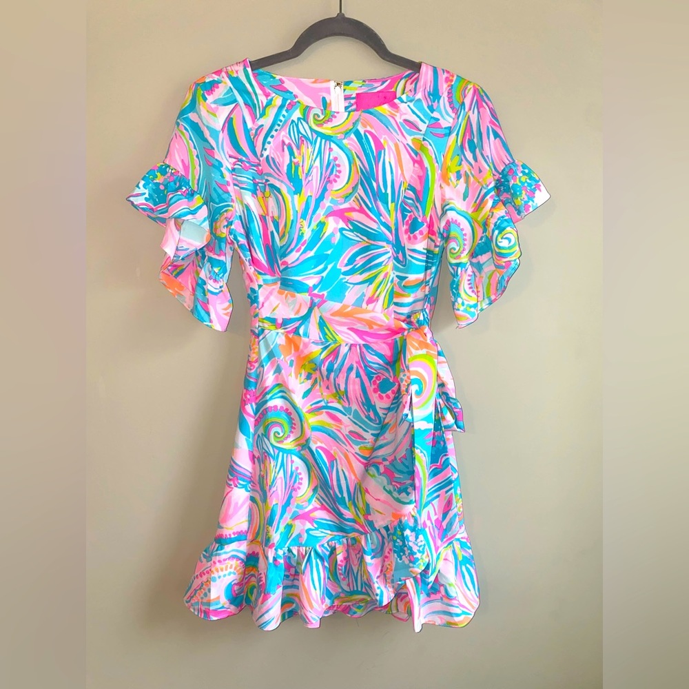 Lilly Pulitzer Darlah Stretch Dress Carnivale coral Size 2 NWT Originally $218